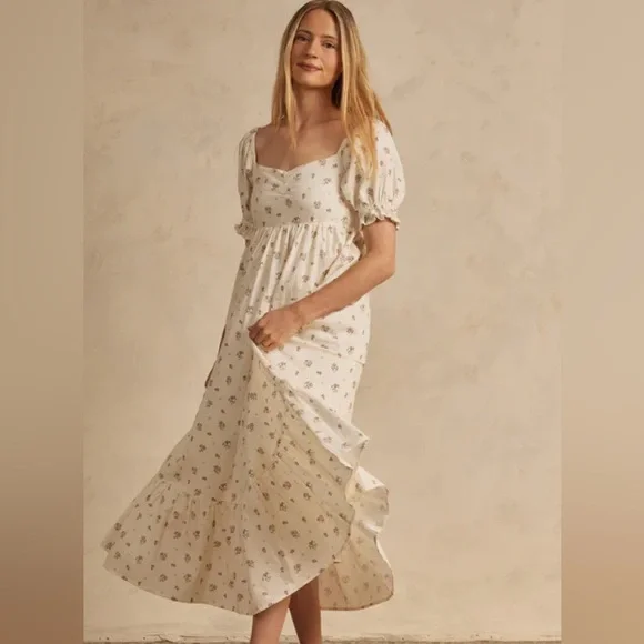 Women’s Noralee Chloe Rose Ditsy Puff Sleeve Dress Size Large BRAND NEW! - Picture 3 of 6